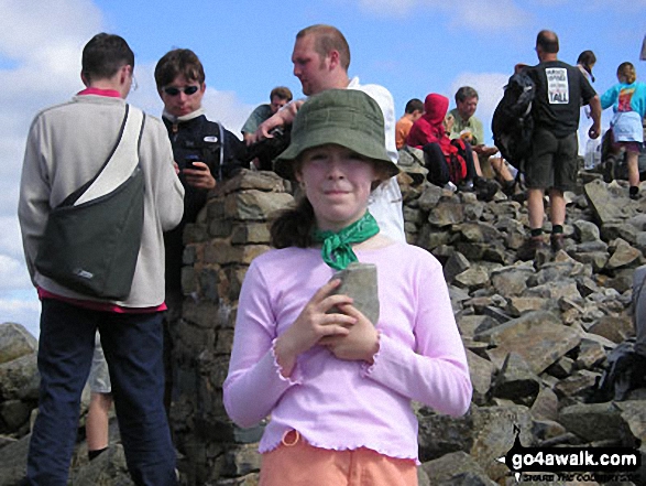 Charlotte on Scafell Pike in The Lake District Cumbria England