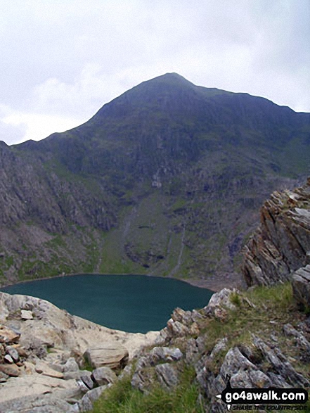 Snowdon (Yr Wyddfa) and Llyn Gaslyn from Crib Goch 