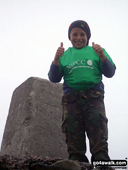 Euan Foster celebrates 'bagging' Ben Nevis 