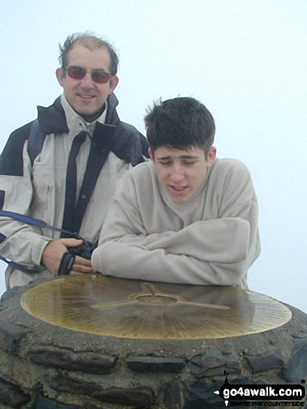 My son Peter with my brother David on Snowdon in Snowdonia National Park Gwynedd Wales