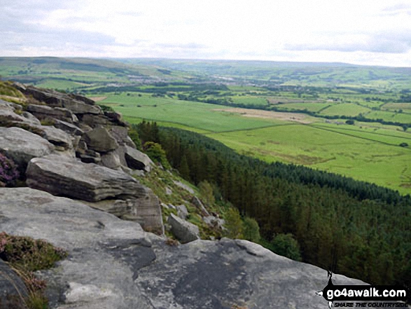 Looking south towards Skipton and Airedale from Crookrise Crag Top 