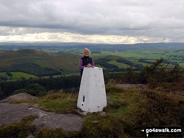 Walk ny124 Rylstone Fell, Cracoe Fell, Thorpe Fell Top and Embsay Moor from Embsay - On the summit trig point on Crookrise Crag Top