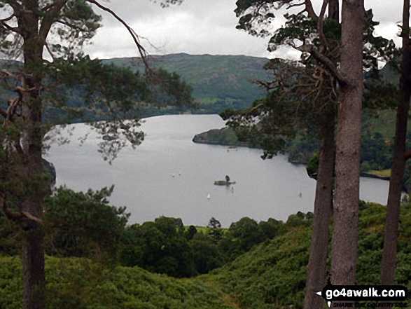 Walk c220 Helvellyn via Striding Edge from Glenridding - Ullswater from Keldas near Lanty's Tarn