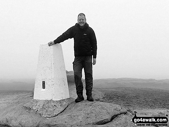 Walk d170 Kinder Downfall and Kinder Low from Bowden Bridge, Hayfield - Chris on top of Kinder Low (Kinder Scout)