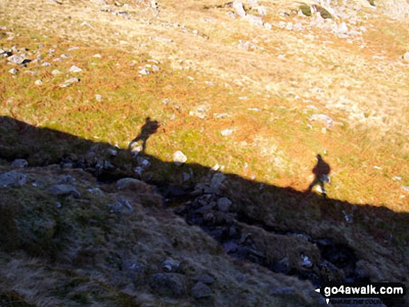 Walk c220 Helvellyn via Striding Edge from Glenridding - Climbing Birkhouse Moor above Mires Beck