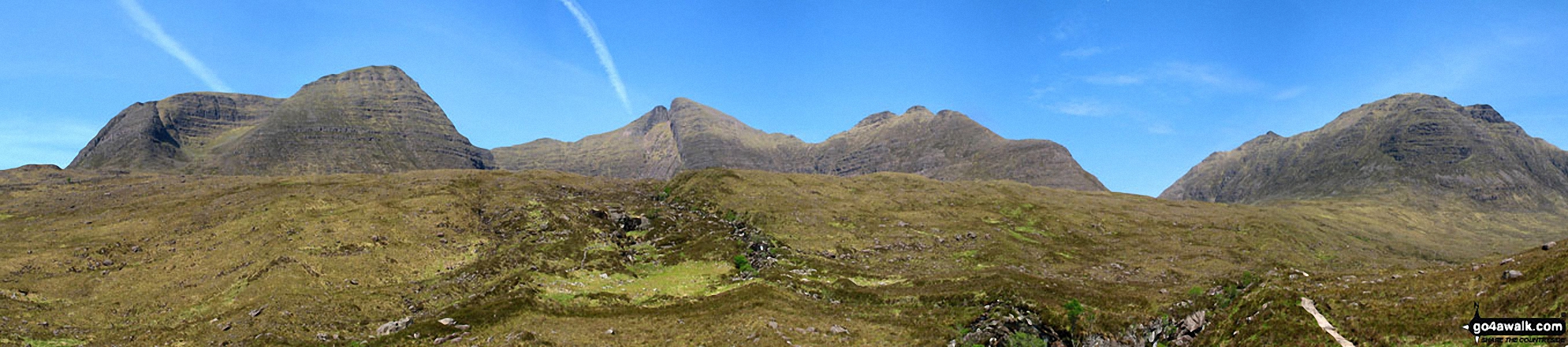 *The Beinn Alligin group - Tom na Gruagaich (left) Sgurr Mhor (Beinn Alligin), Na Rathanan and Stuc Loch na Cabhaig & Beinn Dearg (Torridon) (right) from Coire Mhic Nobuil, Torridon, Wester Ross