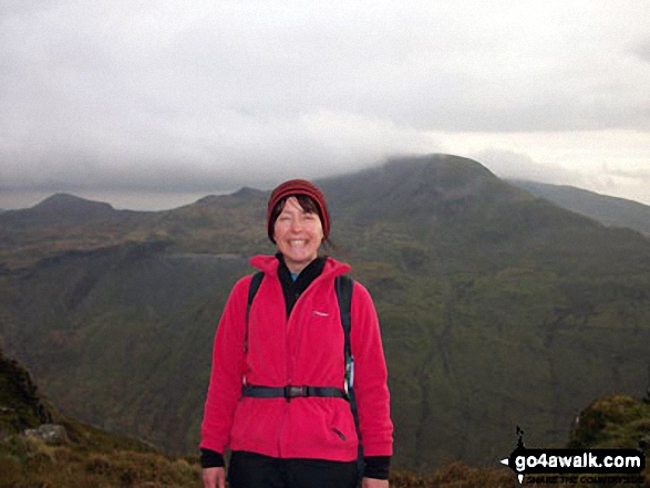 Me on Cnicht with Moel-yr-hydd (left) and Moelwyn Mawr (right) in the background