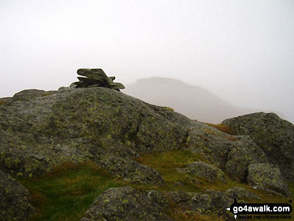 Walk c278 High Tove, Ullscarf and Great Crag from Watendlath - High Saddle (Coldbarrow Fell) summit with Ullscarf beyond