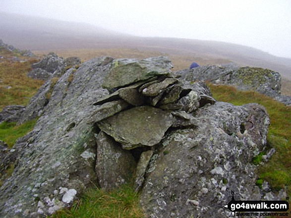 Walk c278 High Tove, Ullscarf and Great Crag from Watendlath - High Saddle (Coldbarrow Fell) summit cairn