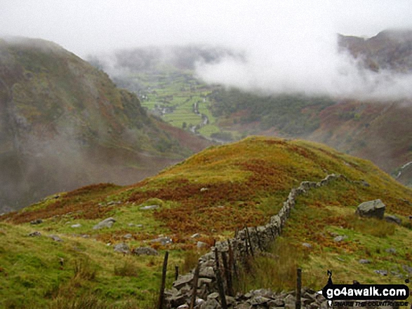 Walk c189 High Raise from Rosthwaite - Alisongrass Crag and Borrowdale from Eagle Crag