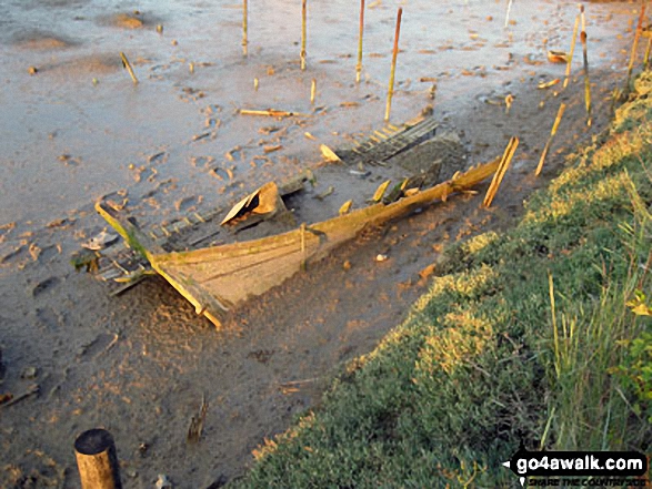 Wreck deep in the mud in Littlehampton Harbour 