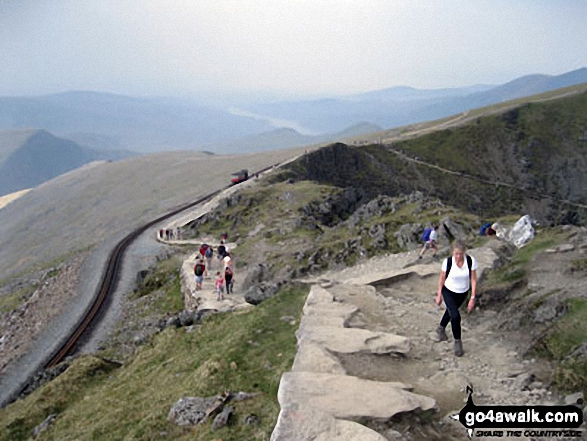 Walk gw158 Garnedd Ugain, Snowdon, Moel Cynghorion, Foel Gron and Moel Eilio from Llanberis - Near the summit of Mount Snowdon