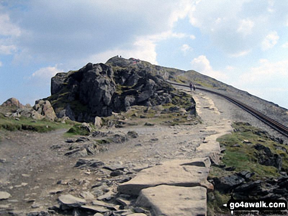 Nearing the summit of Mount Snowdon Tired now!