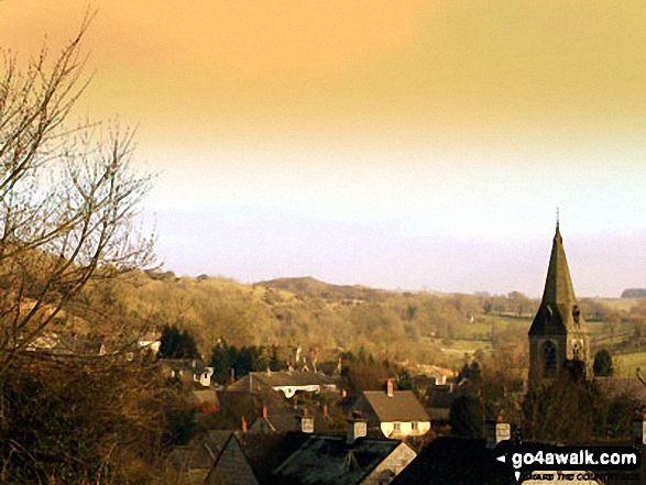 Walk d137 Tissington Trail and Parwich from Tissington - Sunset over Alsop en le Dale