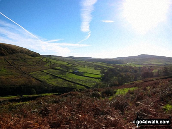 Walk ch252 Three Shires Head and Cheeks Hill from The Cat and Fiddle - Looking SW across the Dane Valley from near Three Shires Head