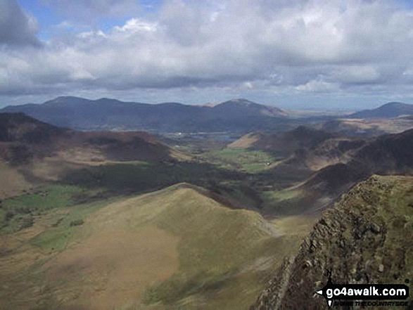 Walk c367 Robinson and High Snockrigg from Buttermere - Skiddaw and Keswick from Robinson