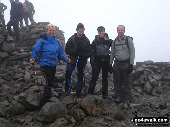 Chris, Jane, Gareth and Me on Scafell Pike in The Lake District Cumbria England