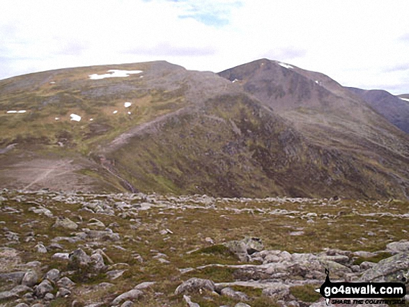 Stob Coire an t-Saighdeir (with Cairn Toul (Carn an t-Sabhail)) beyond) from The Devil's Point