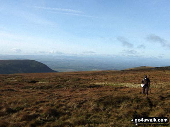 Climbing Little Fell (Burton Fell) with the Vale of Eden and the Lake District beyond 