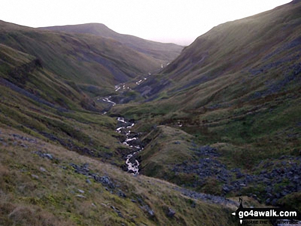 Walk c407 Little Fell (Burton Fell), Mickle Fell and Murton Fell from Hilton - Descending through Scordale