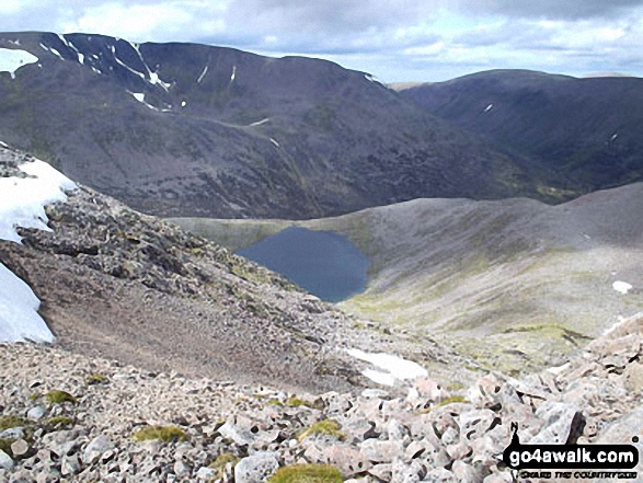 Braeriach (Braigh Riabhach) and Lochain Uaine from Coire an Lochain Uaine 