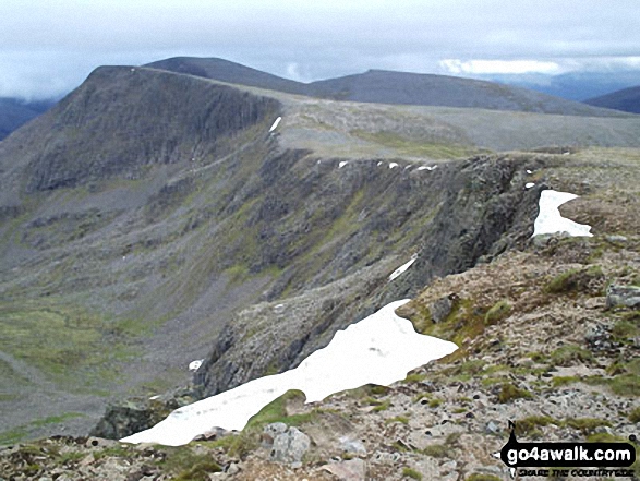 Walk ad104 The Devil's Point and Cairn Toul from Corrour Bothy, Lairig Ghru - Cairn Toul (Carn an t-Sabhail) and Sgor an Lochain Uaine (The Angel's Peak) from Braeriach (Carn na Criche)