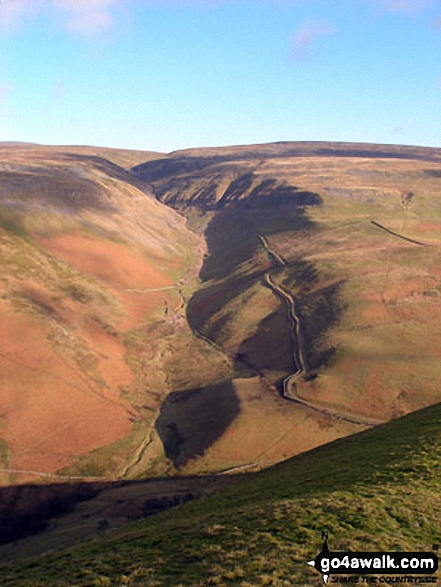 Walk c488 Dufton Pike from Dufton - Brownber Hill (left), Threlkeld Side and Bluethwaite Hill (right) from Dufton Pike