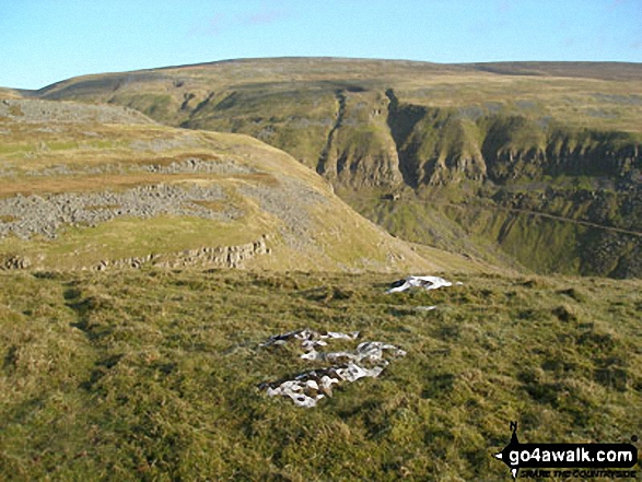 Walk c445 Dufton Pike, Backstone Edge and High Cup Nick from Dufton - Threlkeld Side with Backstone Edge beyond from Brownber Hill