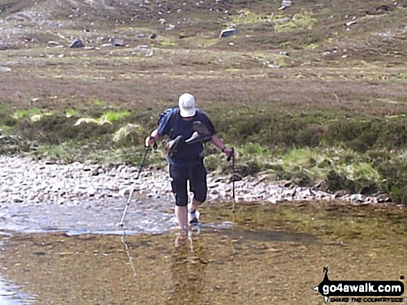 Crossing Geusachan Burn, Glen Dee 