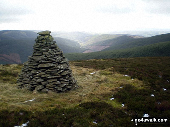 Walk dg157 Scaw'd Fell, Loch Fell and Croft Head from Moffat Dale - Scaw'd Fell summit cairn