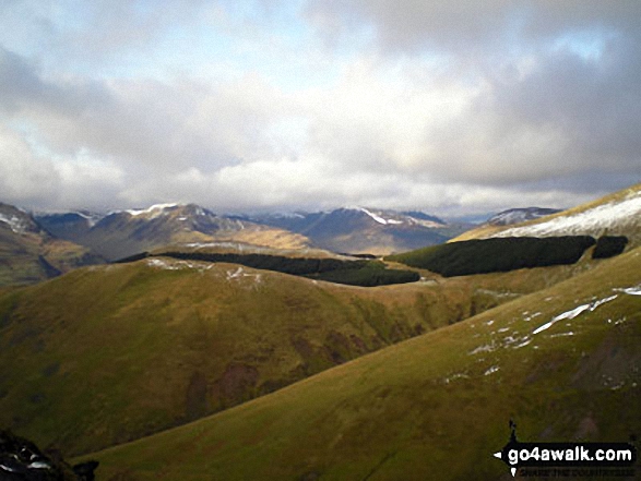 Walk dg157 Scaw'd Fell, Loch Fell and Croft Head from Moffat Dale - The Ettrick Hills from Croft Head