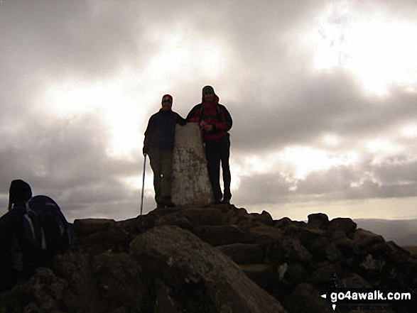 Walk gw152 Cadair Idris (Penygadair), Mynydd Moel, Cyfrwy and Gau Craig via The Pony Path - Me and my wife on Cadair Idris