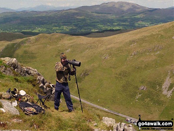 Me on Craig y Bwlch (Bwlch Oerddrws) - North East of Waun-oer - preparing to do some aircraft photography 