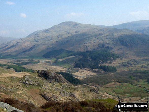 Walk c288 Harter Fell (Eskdale) from Jubilee Bridge, Eskdale - Grey Friar, Great Carrs from the slopes of Harter Fell (Eskdale)