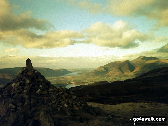 Walk c318 High Seat and Bleaberry Fell from Armboth - Crummock Water and Skiddaw from High Seat (Ashness Fell)