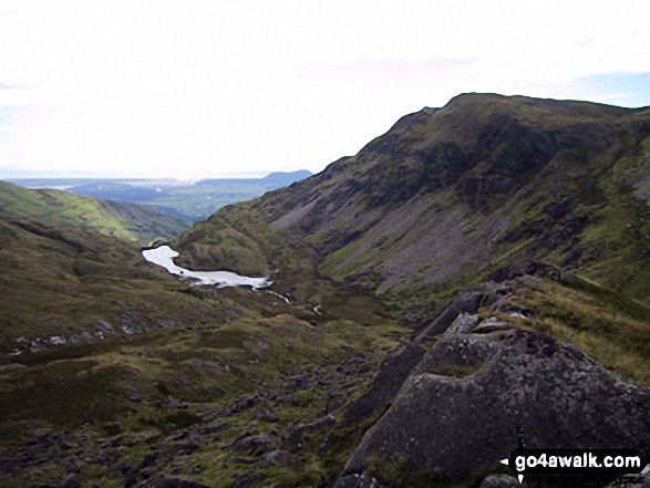 Llyn Cwm-y-foel (left) and Cnicht (right) from near Llyn Yr Adar 