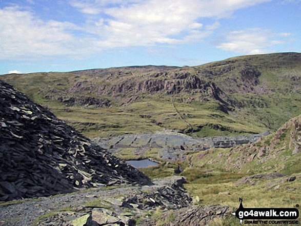 Walk gw224 Cnicht, Hafod-yr-Hydd and Moelwyn Mawr from Croesor - Disused incline in Rhosydd Quarry