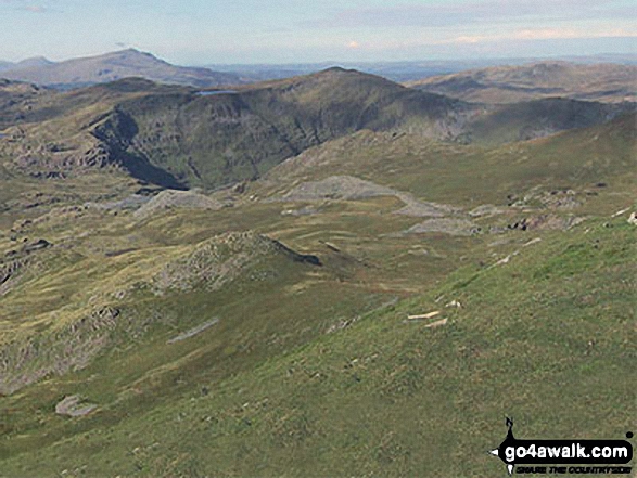 Ysgafell Wen beyond Clogwyn Brith from the summit of Moelwyn Mawr 