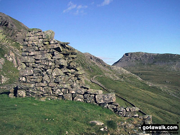 Walk gw200 Moel-yr-hydd, Moelwyn Mawr and Moelwyn Bach from Tanygrisiau - Ruined winding gear tower on Bwlch Stwlan