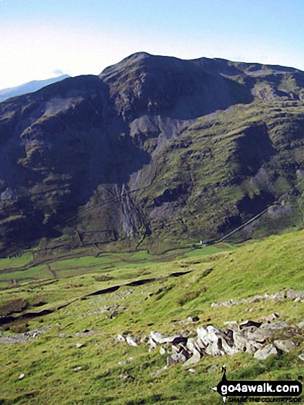 Cnicht (centre) and Cnicht (North Top) (right) from the lower slopes of Moelwyn Bach