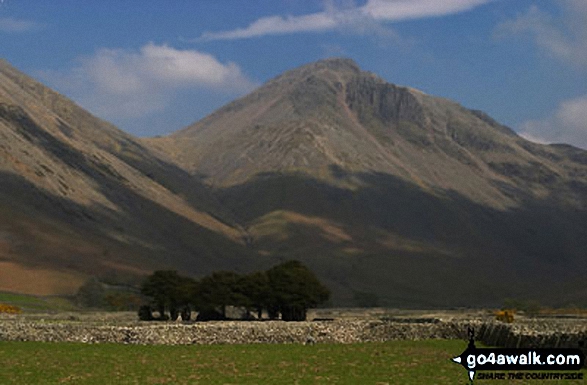 Walk c172 Scafell Pike via The Corridor Route from Wasdale Head, Wast Water - Great Gable from Wasdale Head