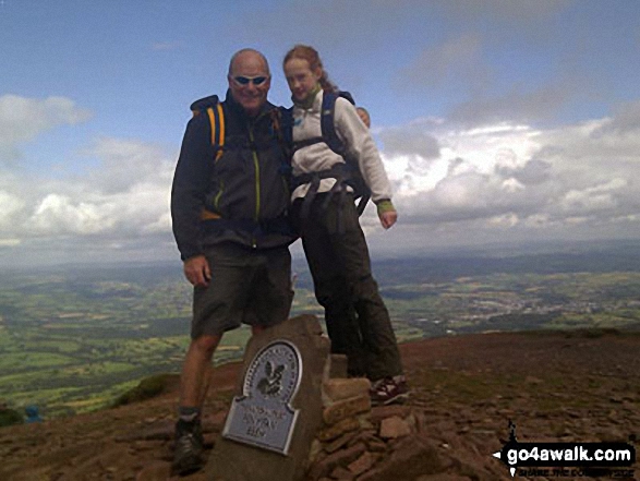 Walk po127 Fan y Big, Cribyn, Pen y Fan and Corn Du from Neuadd Reservoir - Me and my daughter on Pen y Fan