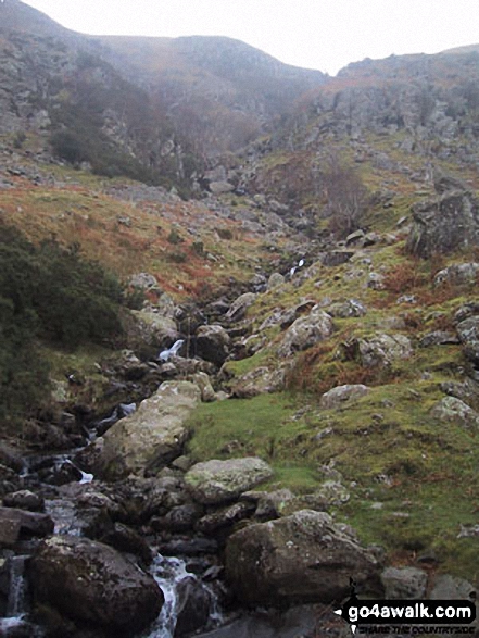 Walk c112 Bonscale Pike and Wether Hill from Howtown - Swarthbeck Gill from Ullswater