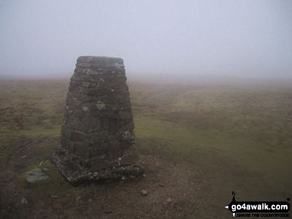 Walk c112 Bonscale Pike and Wether Hill from Howtown - Loadpot Hill Trig Point in thick weather!