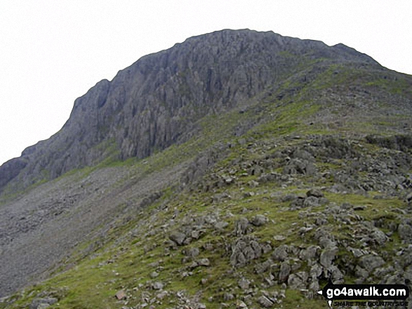 Walk c442 Great Gable and Green Gable from Honister Hause - Great Gable towering above Moses' Trod