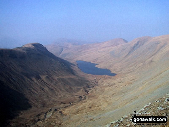 Walk c128 The Hayswater Round from Hartsop - Hayeswater from the col between Thornthwaite Crag and High Street