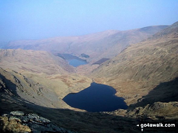 Walk c362 Branstree and High Street from Mardale Head - Small Water and Hayeswater Reservoir from Nan Bield Pass