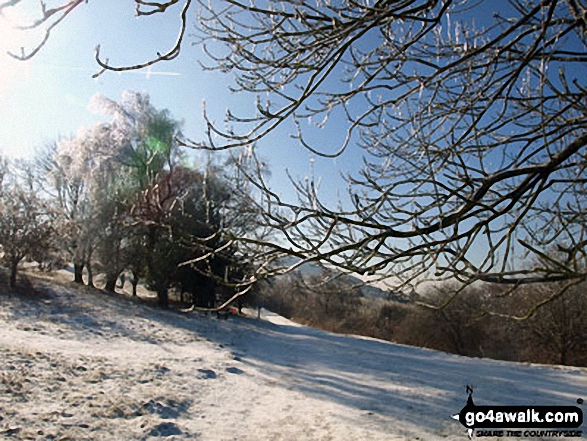 Walk wo100 Malvern (Worcestershire Beacon) from Upper Wyche - In the frozen Malvern Hills between North Hill (Malverns) and Worcestershire Beacon