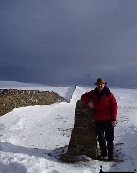 Me on Pen-y-ghent - the first summit in The Yorkshire Dales North Yorkshire England