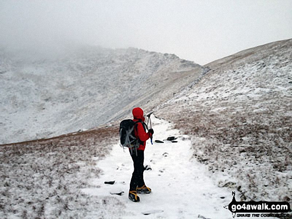 Walk c383 Blencathra via Sharp Edge from Scales - Myself about to tackle Sharp Edge (Blencathra)